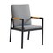 Armen Living Royal Black Aluminum and Teak Outdoor Dining Chair with Dark Gray Fabric, PK2 840254332782 - alternate 8